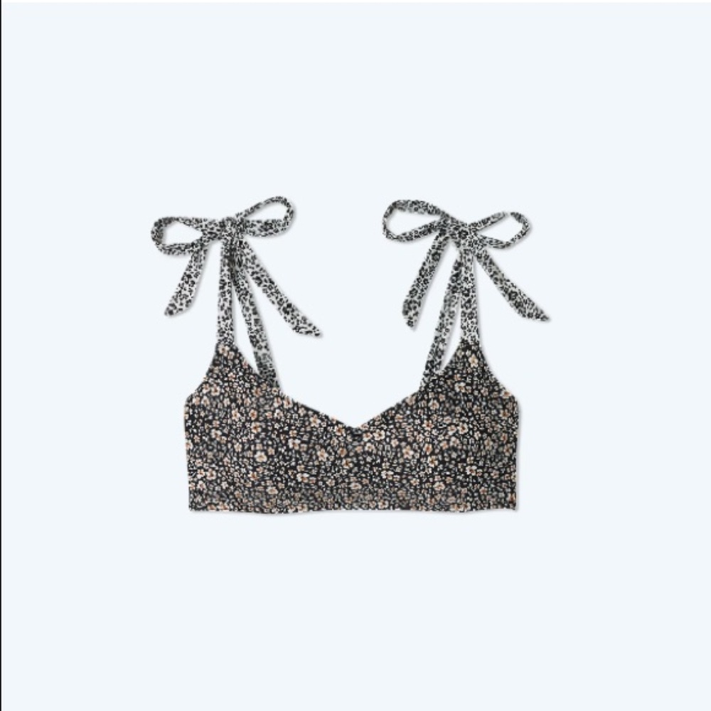 The Tie Marina Bikini Top Summersalt Size 10 floral print bathing suit